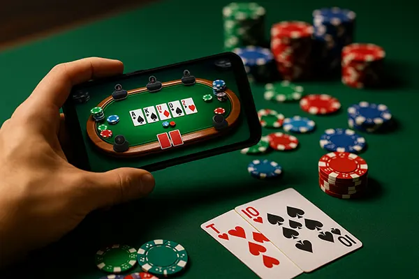 Player using phone